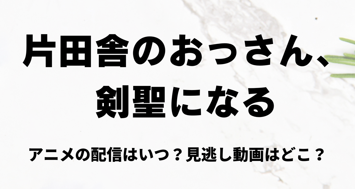 片田舎のおっさん剣聖になる,アニメ,配信